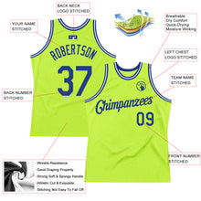 Laden Sie das Bild in den Galerie-Viewer, Custom Neon Green Royal-White Authentic Throwback Basketball Jersey

