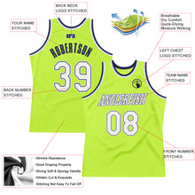 Laden Sie das Bild in den Galerie-Viewer, Custom Neon Green White-Navy Authentic Throwback Basketball Jersey
