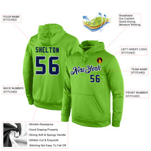 Load image into Gallery viewer, Custom Stitched Neon Green Navy-White Sports Pullover Sweatshirt Hoodie
