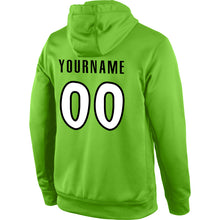 Laden Sie das Bild in den Galerie-Viewer, Custom Stitched Neon Green White-Black Sports Pullover Sweatshirt Hoodie
