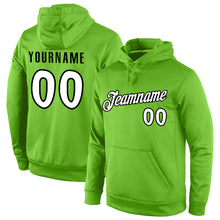 Load image into Gallery viewer, Custom Stitched Neon Green White-Black Sports Pullover Sweatshirt Hoodie
