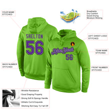Laden Sie das Bild in den Galerie-Viewer, Custom Stitched Neon Green Purple-Gray Sports Pullover Sweatshirt Hoodie
