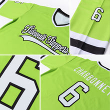 Laden Sie das Bild in den Galerie-Viewer, Custom Neon Green White-Black Hockey Jersey
