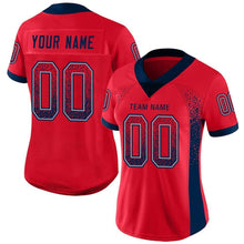 Load image into Gallery viewer, Custom Scarlet Navy-Gray Mesh Drift Fashion Football Jersey
