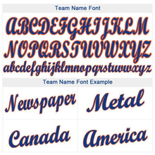 Load image into Gallery viewer, Custom White Royal Pinstripe Royal-Orange Baseball Jersey
