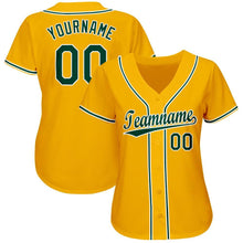 Load image into Gallery viewer, Custom Gold Green-White Baseball Jersey
