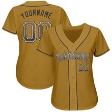 Load image into Gallery viewer, Custom Old Gold Black-White Authentic Drift Fashion Baseball Jersey

