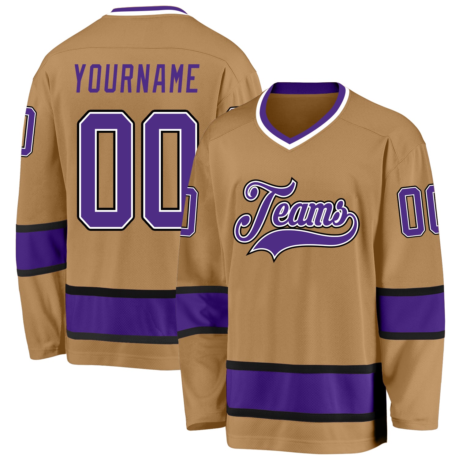 Cheap Custom Old Gold Purple-Black Hockey Jersey Free Shipping –  CustomJerseysPro