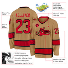 Laden Sie das Bild in den Galerie-Viewer, Custom Old Gold Red-Black Hockey Jersey
