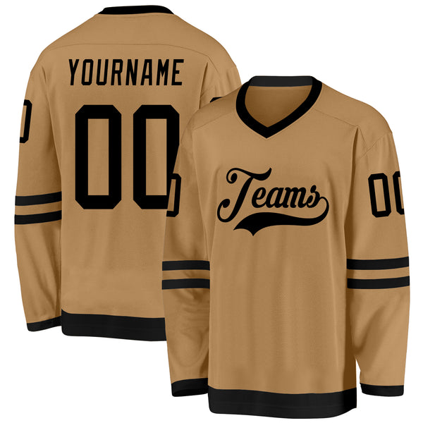 Cheap Custom Brown White-Gold Hockey Jersey Free Shipping – CustomJerseysPro