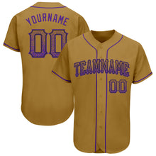 Laden Sie das Bild in den Galerie-Viewer, Custom Old Gold Purple-Black Authentic Drift Fashion Baseball Jersey
