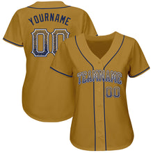 Load image into Gallery viewer, Custom Old Gold Navy-White Authentic Drift Fashion Baseball Jersey
