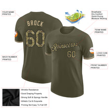 Load image into Gallery viewer, Custom Olive Camo-Black Performance Salute To Service T-Shirt
