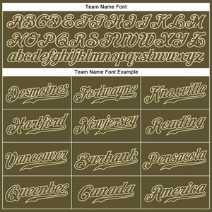 Custom Olive Olive-Cream Authentic Salute To Service Baseball Jersey