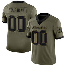 Load image into Gallery viewer, Custom Olive Black-Old Gold Mesh Salute To Service Football Jersey
