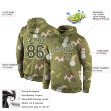 Load image into Gallery viewer, Custom Stitched Olive Olive-White Christmas 3D Sports Pullover Sweatshirt Salute To Service Hoodie
