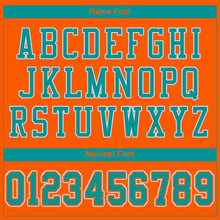 Load image into Gallery viewer, Custom Orange Aqua-White Mesh Authentic Football Jersey
