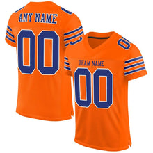 Load image into Gallery viewer, Custom Orange Royal-White Mesh Authentic Football Jersey
