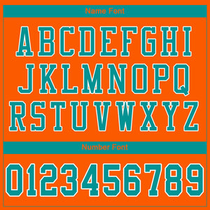 Custom Orange Aqua-White Mesh Authentic Football Jersey