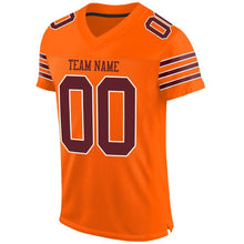 Load image into Gallery viewer, Custom Orange Burgundy-White Mesh Authentic Football Jersey
