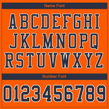 Load image into Gallery viewer, Custom Orange Navy-White Mesh Authentic Football Jersey
