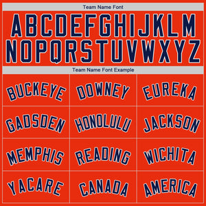 Custom Orange Navy-White Authentic Baseball Jersey