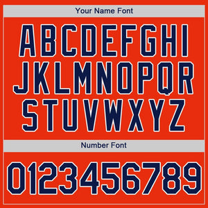 Custom Orange Navy-White Authentic Baseball Jersey