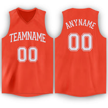Load image into Gallery viewer, Custom Orange White V-Neck Basketball Jersey
