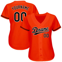 Load image into Gallery viewer, Custom Orange Black-White Authentic Baseball Jersey

