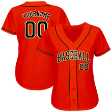 Laden Sie das Bild in den Galerie-Viewer, Custom Orange Black-Old Gold Authentic Baseball Jersey
