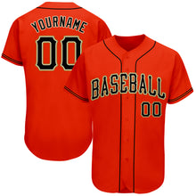 Laden Sie das Bild in den Galerie-Viewer, Custom Orange Black-Old Gold Authentic Baseball Jersey
