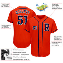 Load image into Gallery viewer, Custom Orange Navy-Gray Authentic Baseball Jersey
