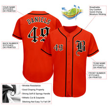 Laden Sie das Bild in den Galerie-Viewer, Custom Orange Black-Cream Authentic Baseball Jersey
