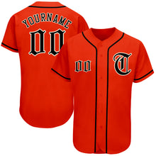 Laden Sie das Bild in den Galerie-Viewer, Custom Orange Black-Cream Authentic Baseball Jersey
