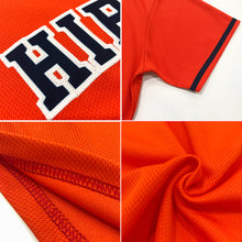 Laden Sie das Bild in den Galerie-Viewer, Custom Orange Navy-White Authentic Throwback Rib-Knit Baseball Jersey Shirt
