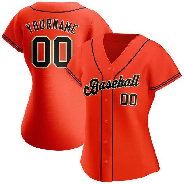Sale Build Cream Baseball Authentic Orange Jersey Black – CustomJerseysPro