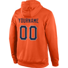 Load image into Gallery viewer, Custom Stitched Orange Navy-Gray Sports Pullover Sweatshirt Hoodie
