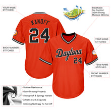 Load image into Gallery viewer, Custom Orange Black-White Authentic Throwback Rib-Knit Baseball Jersey Shirt
