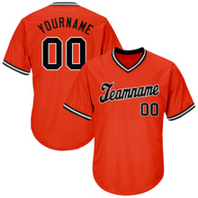 Laden Sie das Bild in den Galerie-Viewer, Custom Orange Black-White Authentic Throwback Rib-Knit Baseball Jersey Shirt

