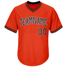Load image into Gallery viewer, Custom Orange Black-White Authentic Throwback Rib-Knit Baseball Jersey Shirt
