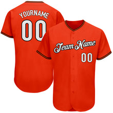 Load image into Gallery viewer, Custom Orange White-Black Authentic Baseball Jersey

