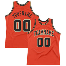 Laden Sie das Bild in den Galerie-Viewer, Custom Orange Black-Old Gold Authentic Throwback Basketball Jersey
