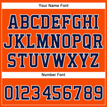 Load image into Gallery viewer, Custom Orange Navy-White Authentic Baseball Jersey
