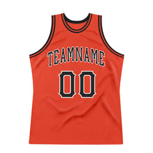 Load image into Gallery viewer, Custom Orange Black-White Authentic Throwback Basketball Jersey
