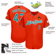 Laden Sie das Bild in den Galerie-Viewer, Custom Orange Teal-White Authentic Baseball Jersey
