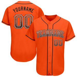 Custom Orange Black-White Authentic Drift Fashion Baseball Jersey