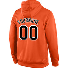 Laden Sie das Bild in den Galerie-Viewer, Custom Stitched Orange Black-White Sports Pullover Sweatshirt Hoodie
