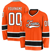 Laden Sie das Bild in den Galerie-Viewer, Custom Orange White-Black Hockey Jersey
