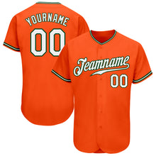 Load image into Gallery viewer, Custom Orange White-Green Authentic Baseball Jersey
