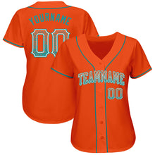 Load image into Gallery viewer, Custom Orange Teal-White Authentic Drift Fashion Baseball Jersey
